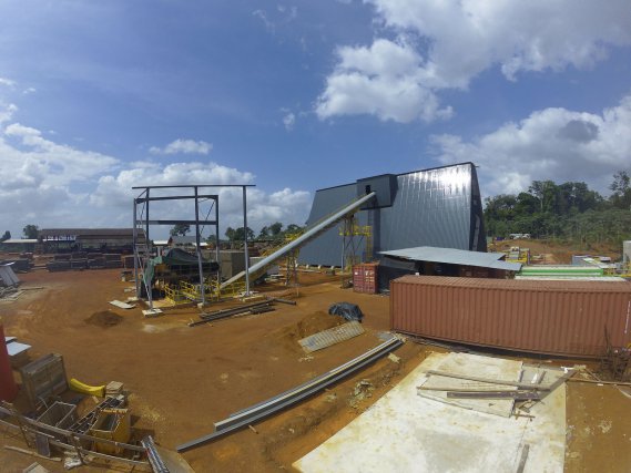 La centrale biomasse de Saint-Georges en cours de construction. 