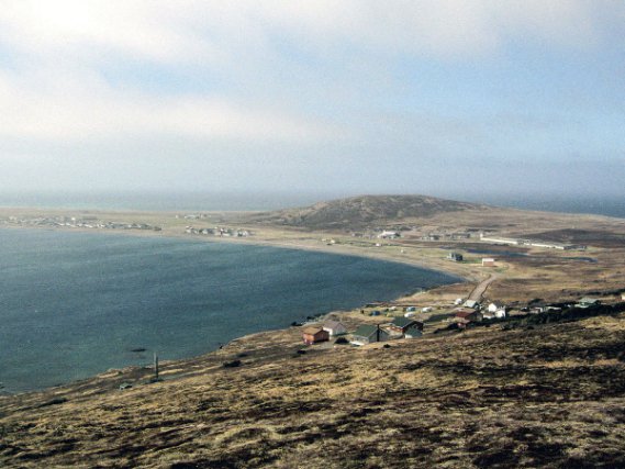 La baie de Miquelon depuis l’entrée du Cap. 