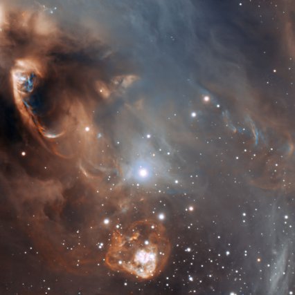 Le télescope Very Large Telescope de l'ESO montre l'effet dramatique de la naissance de jeunes étoiles entre poussière et gaz.
