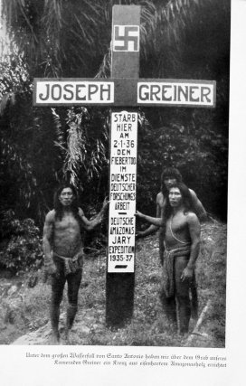 Photos de l’expédition allemande d’Otto Schulz Kampfenkel de 1937. (DR)
La sépulture de Joseph Greiner située aux chutes de San Antonio est encore visible aujourd’hui.
