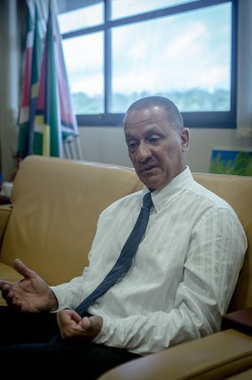 Rodolphe Alexandre, à l'hôtel de la Collectivité territoriale de Guyane, juillet 2016. 