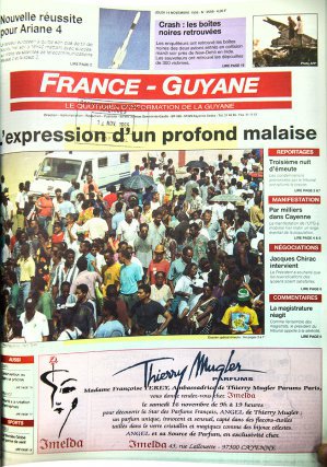 La société civile locale découvre le défi de la démographie scolaire et le fossé entre générations. France Guyane du 12 et 14 novembre 1996.