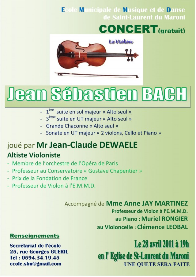 musique live : Jean Sebastien Bach à St laurent