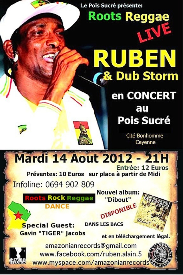 Musique Live : Roots Rock Reggae avec Ruben  au Pois Sucré