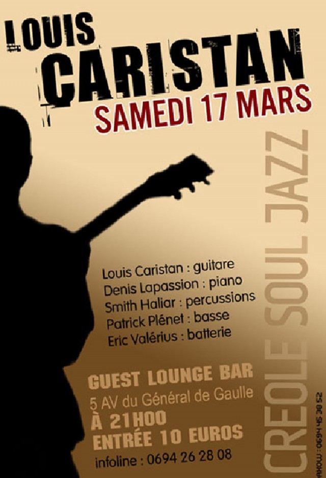 Musique Live : Créole Soul Jazz avec Louis Caristan et ses musiciens à Cayenne.