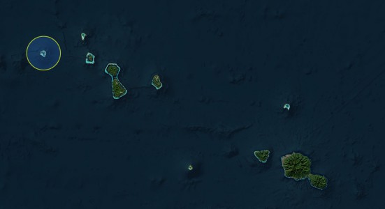 A l'ouest de Tahiti, l'île de Maupiti dans les Australes.